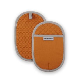 Asteroid Pot Holder 2-Pack Set, Honey Orange, 6.5"x10"