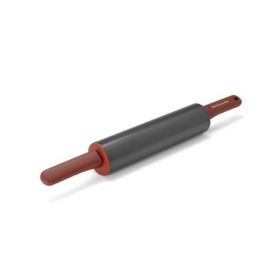 Durable Nonstick Rolling Pin in Red with Offset Handles